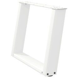 Pieds de table basse en U, 2 pièces, blanc, 70 x (42-43) cm, acier 