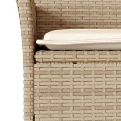 Ensemble à manger de jardin et coussins 5pcs beige rotin acacia 