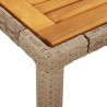 Ensemble à manger de jardin et coussins 5pcs beige rotin acacia 