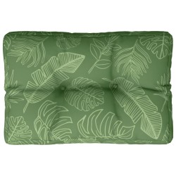 Coussin de palette motif de feuilles 60x40x12 cm tissu 