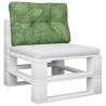 Coussin de palette motif de feuilles 60x40x12 cm tissu 