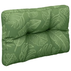 Coussin de palette motif de feuilles 60x40x12 cm tissu 