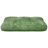 Coussin de palette motif de feuilles 60x40x12 cm tissu 