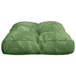 Coussin de palette motif de feuilles 60x40x12 cm tissu 