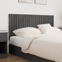 Tête de lit murale Gris 140x3x60 cm Bois massif de pin 