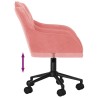 Chaise pivotante de bureau Rose Velours 