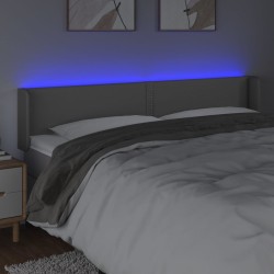 Tête de lit à LED Gris 183x16x78/88 cm Similicuir 