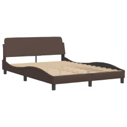 Lit avec matelas marron 140x200 cm similicuir 