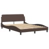 Lit avec matelas marron 140x200 cm similicuir 