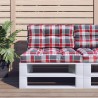 Coussin de palette motif à carreaux rouge 80x40x12 cm tissu 