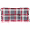 Coussin de palette motif à carreaux rouge 80x40x12 cm tissu 