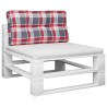 Coussin de palette motif à carreaux rouge 80x40x12 cm tissu 