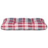 Coussin de palette motif à carreaux rouge 80x40x12 cm tissu 