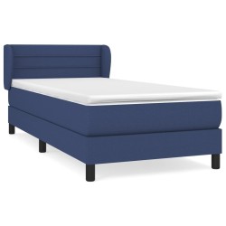 Sommier à lattes de lit avec matelas Bleu 90x200 cm Tissu 