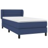 Sommier à lattes de lit avec matelas Bleu 90x200 cm Tissu 