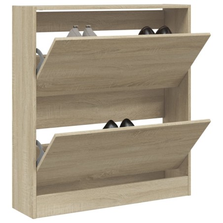 Armoire à chaussures chêne sonoma 80x21x87,5 cm bois ingénierie 