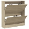 Armoire à chaussures chêne sonoma 80x21x87,5 cm bois ingénierie 