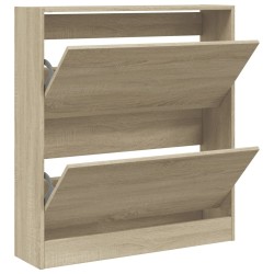 Armoire à chaussures chêne sonoma 80x21x87,5 cm bois ingénierie 