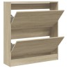 Armoire à chaussures chêne sonoma 80x21x87,5 cm bois ingénierie 