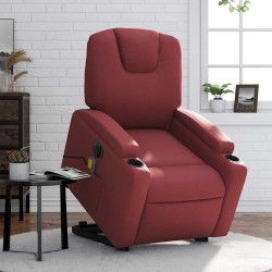 Fauteuil inclinable de massage électrique rouge bordeaux 