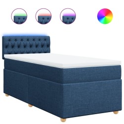 Sommier à lattes de lit avec matelas Bleu 80x200 cm Tissu 