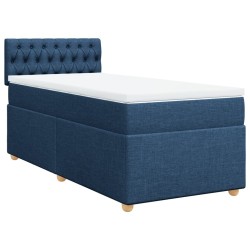 Sommier à lattes de lit avec matelas Bleu 80x200 cm Tissu 