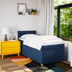 Sommier à lattes de lit avec matelas Bleu 80x200 cm Tissu 