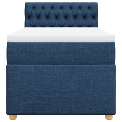Sommier à lattes de lit avec matelas Bleu 80x200 cm Tissu 