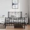 Cadre de lit métal sans matelas et pied de lit noir 100x200 cm 