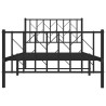 Cadre de lit métal sans matelas et pied de lit noir 100x200 cm 