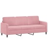 Canapé à 3 places avec repose-pieds Rose 180 cm Velours 