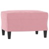 Canapé à 3 places avec repose-pieds Rose 180 cm Velours 