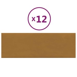 Panneaux muraux 12 pcs Marron 90x30 cm Velours 3,24 m² 