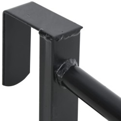 Porte-selle à deux bras portable noir fer 