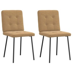 Chaises à manger lot de 2 Marron Velours 