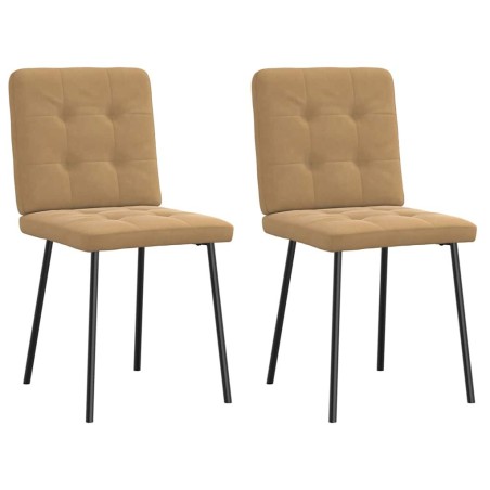 Chaises à manger lot de 2 Marron Velours 
