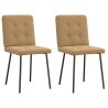 Chaises à manger lot de 2 Marron Velours 