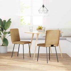 Chaises à manger lot de 2 Marron Velours 