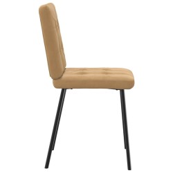 Chaises à manger lot de 2 Marron Velours 