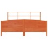 Lit bibliothèque sans matelas cire marron 200x200 cm pin massif 