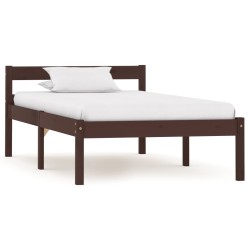 Cadre de lit sans matelas marron foncé bois pin massif 90x200cm 