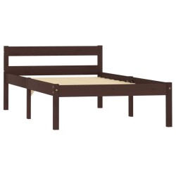 Cadre de lit sans matelas marron foncé bois pin massif 90x200cm 