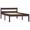 Cadre de lit sans matelas marron foncé bois pin massif 90x200cm 