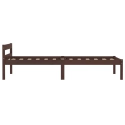 Cadre de lit sans matelas marron foncé bois pin massif 90x200cm 