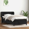 Sommier à lattes de lit avec matelas noir 100x210 cm velours 