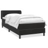 Sommier à lattes de lit avec matelas noir 100x210 cm velours 