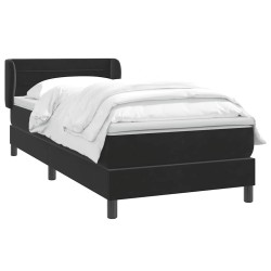 Sommier à lattes de lit avec matelas noir 100x210 cm velours 