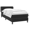 Sommier à lattes de lit avec matelas noir 100x210 cm velours 