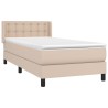 Sommier à lattes de lit avec matelas Cappuccino 90x200 cm 