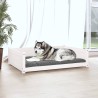 Lit pour chien Blanc 105,5x75,5x28 cm Bois de pin solide 